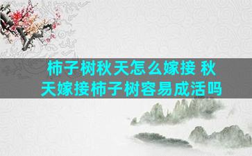 柿子树秋天怎么嫁接 秋天嫁接柿子树容易成活吗